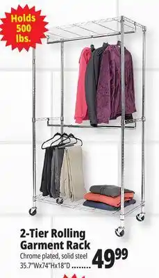 Ocean State Job Lot 2-Tier Rolling Garment Rack offer