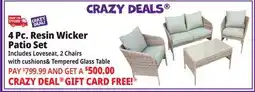 Ocean State Job Lot 4-Piece Resin Wicker Deep Seating Set offer