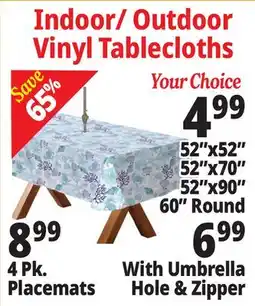 Ocean State Job Lot Indoor/ Outdoor Vinyl Tablecloths offer