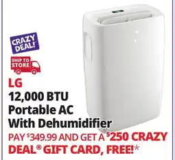 Ocean State Job Lot LG 12 000 BTU (7 000 DOE) Portable Air Conditioner with Dehumidifier (Factory Refurbished) offer