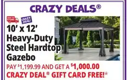 Ocean State Job Lot Real Living 10' x 12' Heavy-Duty Steel Hardtop Gazebo Black offer