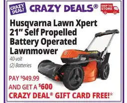 Ocean State Job Lot Husqvarna Lawn Xpert 21 Self-Propelled Lawn Mower Orange offer