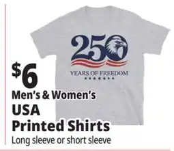 Ocean State Job Lot Men's & Women's USA Printed Shirts offer