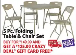 Ocean State Job Lot 5 Pc. Folding Table & Chair Set offer