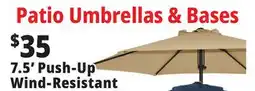 Ocean State Job Lot 7.5' Wind Resistant Steel Patio Umbrella with Push Lift offer
