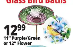 Ocean State Job Lot Glass Flower Bird Bath Red 12 offer