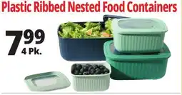 Ocean State Job Lot Plastic Ribbed Nested Food Containers offer