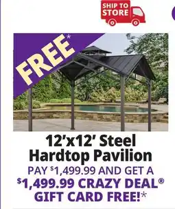 Ocean State Job Lot 12' x 12' Steel Hardtop Pavilion offer