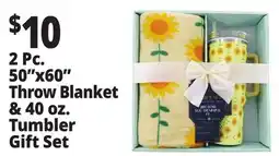 Ocean State Job Lot 2 Pc. 50'x60 Throw Blanket & 40 oz. or Tumbler Gift Set offer