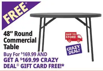 Ocean State Job Lot Cosco Zown Commercial 4' Round Banquet Table Gray offer