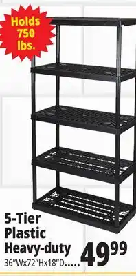Ocean State Job Lot 5-Tier Plastic Heavy-Duty offer