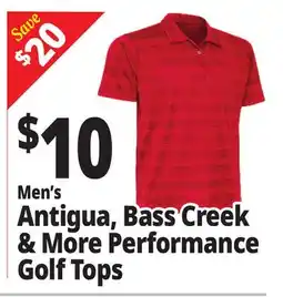Ocean State Job Lot Men's Antigua, Bass Creek & More Performance Golf Tops offer