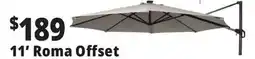 Ocean State Job Lot 11' Roma Offset Patio Umbrella with Solar LED Lights Beige offer