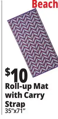 Ocean State Job Lot Roll-Up Beach Mat with Strap 35x71 offer