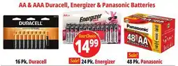 Ocean State Job Lot AA & AAA Duracell, Energizer & Panasonic Batteries offer