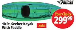 Ocean State Job Lot Pelican 10 Ft. Seeker Kayak With Paddle offer