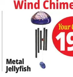Ocean State Job Lot Ceramic Glass & Metal Jellyfish Windchime offer