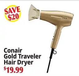 Ocean State Job Lot Conair Gold Traveler Hair Dryer offer
