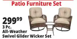 Ocean State Job Lot 3-Piece Swivel Rocking Wicker Set offer