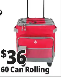 Ocean State Job Lot North Peak 60-Can Rolling Cooler Red offer