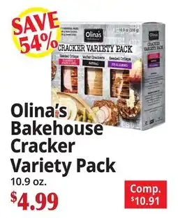 Ocean State Job Lot Olina's Bakehouse Cracker Variety Pack offer
