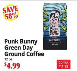 Ocean State Job Lot Punk Bunny Green Day Ground Coffee offer