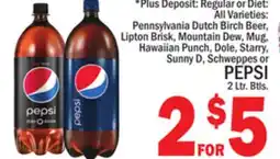 C Town PEPSI 2 Ltr. Btls offer