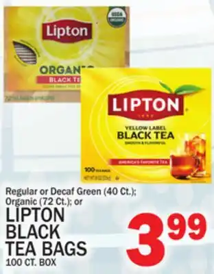 C Town LIPTON BLACK TEA BAGS offer