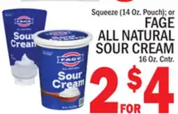 C Town FAGE ALL NATURAL SOUR CREAM offer
