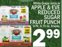 C Town APPLE & EVE REDUCED SUGAR FRUIT PUNCH offer