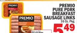 C Town PREMIO PURE PORK BREAKFAST SAUSAGE LINKS offer