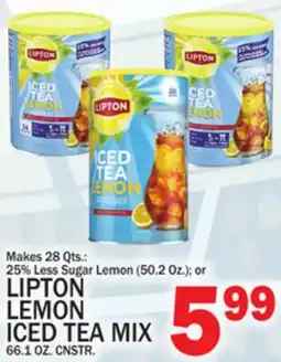 C Town LIPTON LEMON ICED TEA MIX 66.1 OZ. CNSTR offer