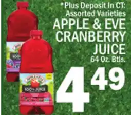C Town APPLE & EVE CRANBERRY JUICE offer
