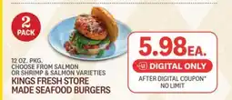 Kings Food Markets KINGS FRESH STORE MADE SEAFOOD BURGERS offer
