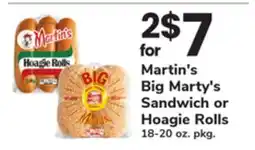 ACME Martin's Big Marty's Sandwich or Hoagie Rolls offer