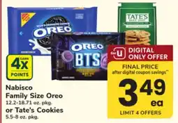 ACME Nabisco Family Size Oreo 12.2-18.71 oz. pkg. or Tate's Cookies 5.5-8 oz. pkg offer