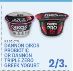 Kings Food Markets DANNON OIKOS PROBIOTIC OR DANNON TRIPLE ZERO GREEK YOGURT offer