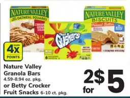 ACME Nature Valley Granola Bars 4.59-8.94 oz. pkg. or Betty Crocker Fruit Snacks 6-10 ct. pkg offer