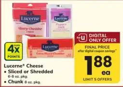 ACME Lucerne Cheese • Sliced or Shredded 6-8 oz. pkg. • Chunk 8 oz. pkg offer