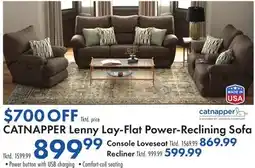 Boscov's CATNAPPER Lenny Lay-Flat Power-Reclining Sofa offer