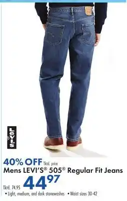 Boscov's Mens LEVI'S 505 Regular Fit Jeans offer
