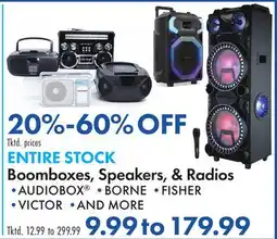Boscov's ENTIRE STOCK Boomboxes, Speakers, & Radios offer