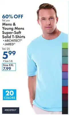 Boscov's Mens & Young Mens Super-Soft Solid T-Shirts offer