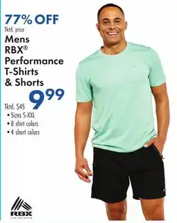 Boscov's Mens RBX Performance T-Shirts & Shorts offer