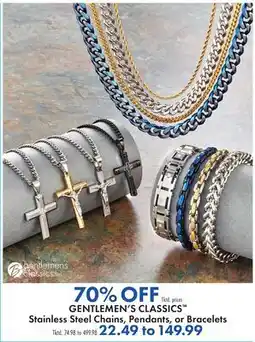 Boscov's GENTLEMEN'S CLASSICS Stainless Steel Chains, Pendants, or Bracelets offer