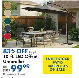 Boscov's 10-ft. LED Offset Umbrellas offer