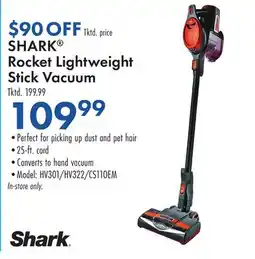 Boscov's SHARK Rocket Lightweight Stick Vacuum offer