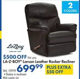 Boscov's LA-Z-BOY Larson Leather Rocker Recliner offer
