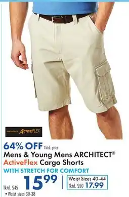 Boscov's Mens & Young Mens ARCHITECT ActiveFlex Cargo Shorts offer