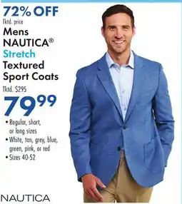 Boscov's Mens NAUTICA Stretch Textured Sport Coats offer